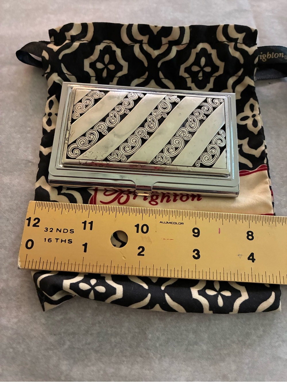 Brighton EUC Vintage Kismet Card Case/Money holder in compact w/mirror &dust bag - Picture 7 of 10